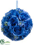 Silk Plants Direct Rose Kissing Ball - Blue - Pack of 12