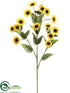 Silk Plants Direct Mini Sunflower Spray - Yellow - Pack of 12