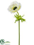 Silk Plants Direct Anemone Spray - White - Pack of 12