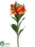 Silk Plants Direct Alstroemeria Spray - Orange Two Tone - Pack of 12