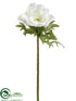 Silk Plants Direct Anemone Spray - White - Pack of 12