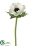 Silk Plants Direct Anemone Spray - Cream Black - Pack of 12