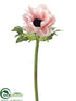 Silk Plants Direct Anemone Spray - Pink Black - Pack of 12