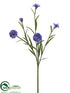 Silk Plants Direct Bachelor Button Spray - Blue Helio - Pack of 12