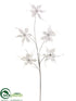 Silk Plants Direct Feather, Jewel Flower Spray - White Clear - Pack of 24