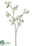 Silk Plants Direct Forest Blossom Spray - White - Pack of 12