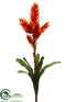 Silk Plants Direct Bromeliad Spray - Orange - Pack of 12