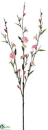 Silk Plants Direct Peach Blossom Spray - Pink Two Tone - Pack of 12