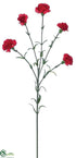 Silk Plants Direct Carnation Spray - Crimson - Pack of 12