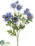 Silk Plants Direct Daisy Spray - Blue Helio - Pack of 12