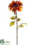 Silk Plants Direct Dahlia Spray - Orange Brown - Pack of 6
