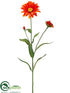 Silk Plants Direct Shasta Daisy Spray - Orange - Pack of 12