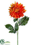 Silk Plants Direct Dahlia Spray - Orange - Pack of 12