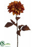 Silk Plants Direct Tiger Print Dahlia Spray - Orange Brown - Pack of 12