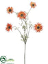 Silk Plants Direct Prairie Daisy Spray - Orange - Pack of 12