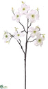 Silk Plants Direct Dogwood Spray - White - Pack of 12