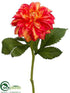 Silk Plants Direct Dahlia Spray - Flame - Pack of 12