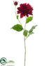 Silk Plants Direct Dahlia Spray - Burgundy - Pack of 12