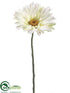 Silk Plants Direct Jumbo Gerbera Daisy Spray - Cream - Pack of 6