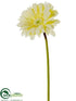 Silk Plants Direct Gerbera Daisy Spray - Yellow Pastel - Pack of 12