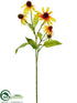 Silk Plants Direct Echinacea Spray - Yellow Terra Cotta - Pack of 12