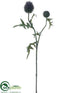 Silk Plants Direct Echinops Spray - Green Navy - Pack of 12
