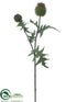 Silk Plants Direct Echinops Spray - Green Plum - Pack of 12