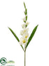 Silk Plants Direct Gladiolus Spray - White - Pack of 12