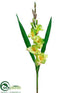 Silk Plants Direct Gladiolus Spray - Green Yellow - Pack of 12