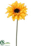 Silk Plants Direct Gerbera Daisy Spray - Yellow Gold - Pack of 12