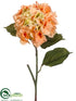 Silk Plants Direct Hydrangea Spray - Peach - Pack of 12
