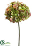 Silk Plants Direct Hydrangea Spray - Green Burgundy - Pack of 12