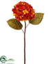 Silk Plants Direct Hydrangea Spray - Orange Flame - Pack of 12