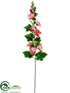 Silk Plants Direct Hollyhock Spray - Pink - Pack of 6