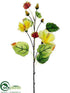 Silk Plants Direct Hibiscus Spray - Yellow Two Tone - Pack of 12