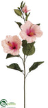 Silk Plants Direct Hibiscus Spray - Pink - Pack of 12