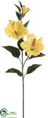 Silk Plants Direct Hibiscus Spray - Yellow - Pack of 12