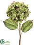 Silk Plants Direct Hydrangea Spray - Green Burgundy - Pack of 12