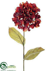 Hydrangea Spray - Avocado Green Coffee Two Tone Flame Brick Wine Two Tone - Pack of 12