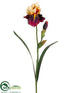 Silk Plants Direct Bearded Iris Spray - Yellow Burgundy - Pack of 12