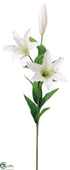 Silk Plants Direct Lily Spray - White - Pack of 12