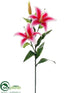 Silk Plants Direct Lily Spray - Pink - Pack of 12