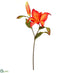 Silk Plants Direct Lily Spray With Bud - Flame - Pack of 12