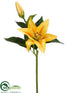 Silk Plants Direct Lily Spray - Yellow - Pack of 12