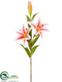 Silk Plants Direct Lily Spray - Pink - Pack of 12