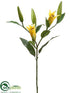 Silk Plants Direct Lily Bud Spray - Yellow - Pack of 6
