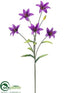 Silk Plants Direct Tiger Lily Spray - Purple - Pack of 12