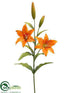 Silk Plants Direct Day Lily Spray - Orange - Pack of 12