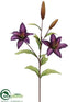 Silk Plants Direct Tiger Lily Spray - Purple Dark - Pack of 12