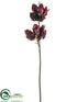 Silk Plants Direct Magnolia Spray - Burgundy - Pack of 4